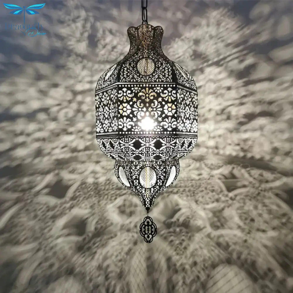 Bronze Etch Ceiling Pendant Light Art Deco Metal 3 - Bulb Living Room Chandelier Lighting