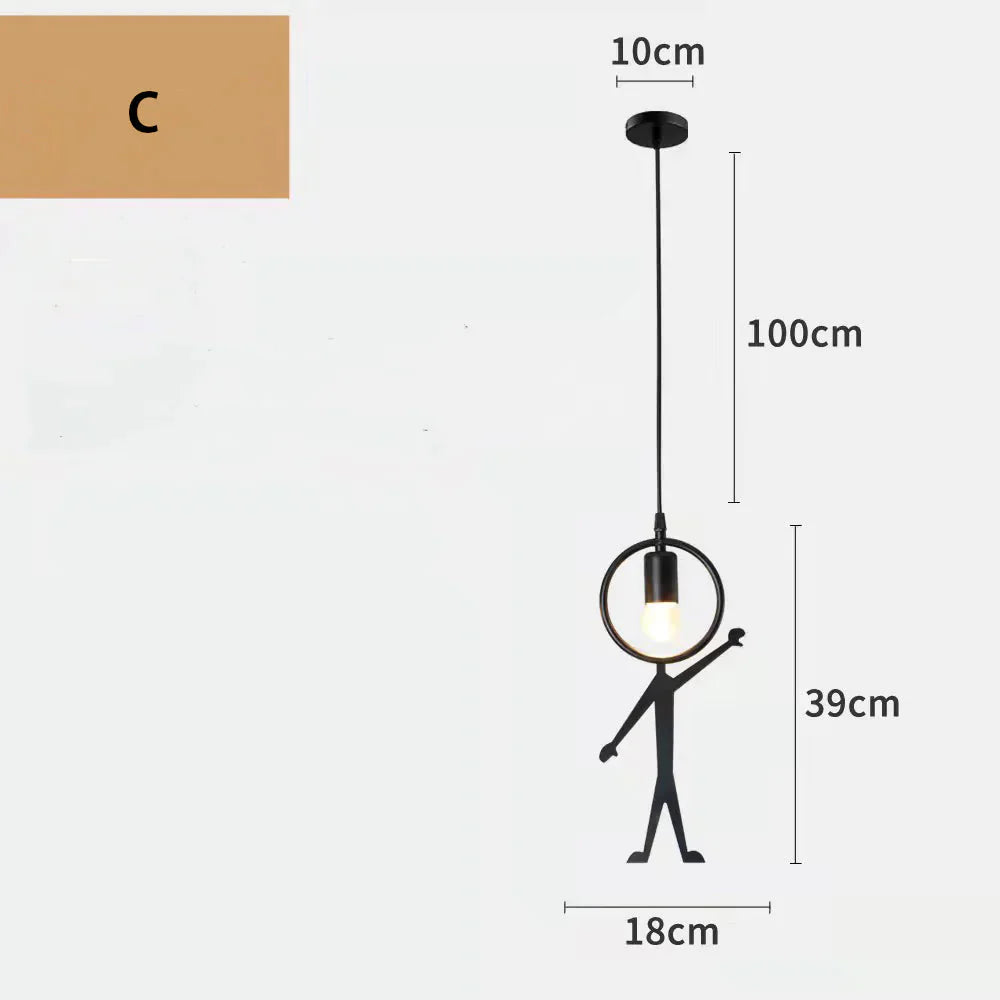 Creative Villain Chandelier Retro Wrought Iron Nordic Bedroom Living Room Dining Lamp Hotel New