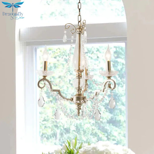 Candle Clear Crystal Chandelier Light Fixture Rustic 3/6/8 Lights Living Room Suspension Lamp In
