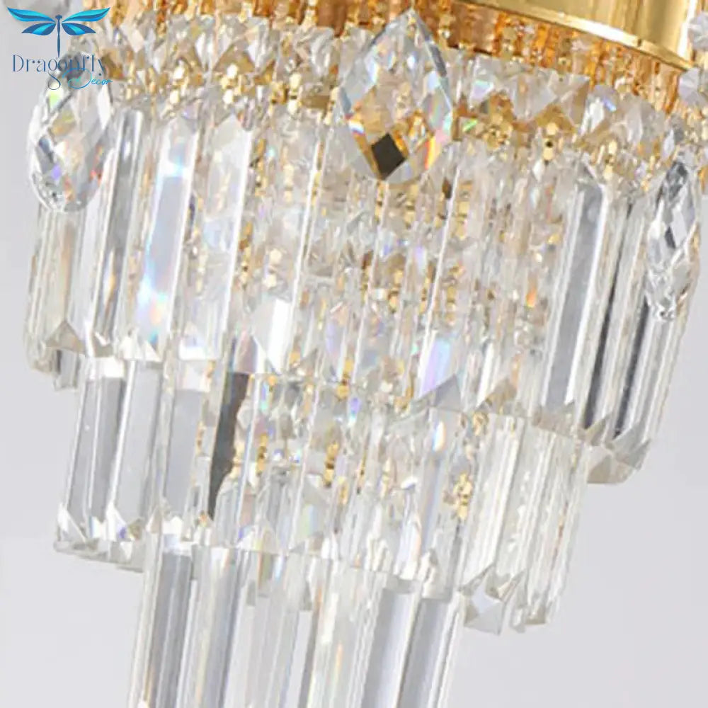 Candle Living Room Chandelier Lighting Traditional Clear Crystal 6 Lights Chrome/Gold Hanging Lamp