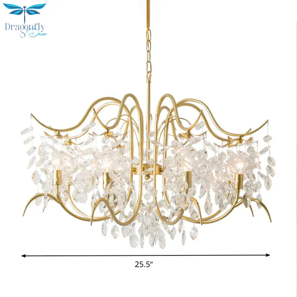 Candle - Style Crystal Chandelier Light Fixture Traditional 3/6/8 Lights Living Room Hanging Lamp