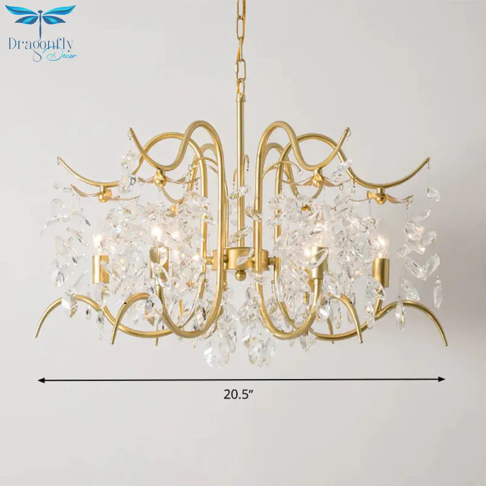 Candle - Style Crystal Chandelier Light Fixture Traditional 3/6/8 Lights Living Room Hanging Lamp