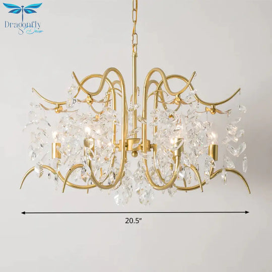 Candle - Style Crystal Chandelier Light Fixture Traditional 3/6/8 Lights Living Room Hanging Lamp