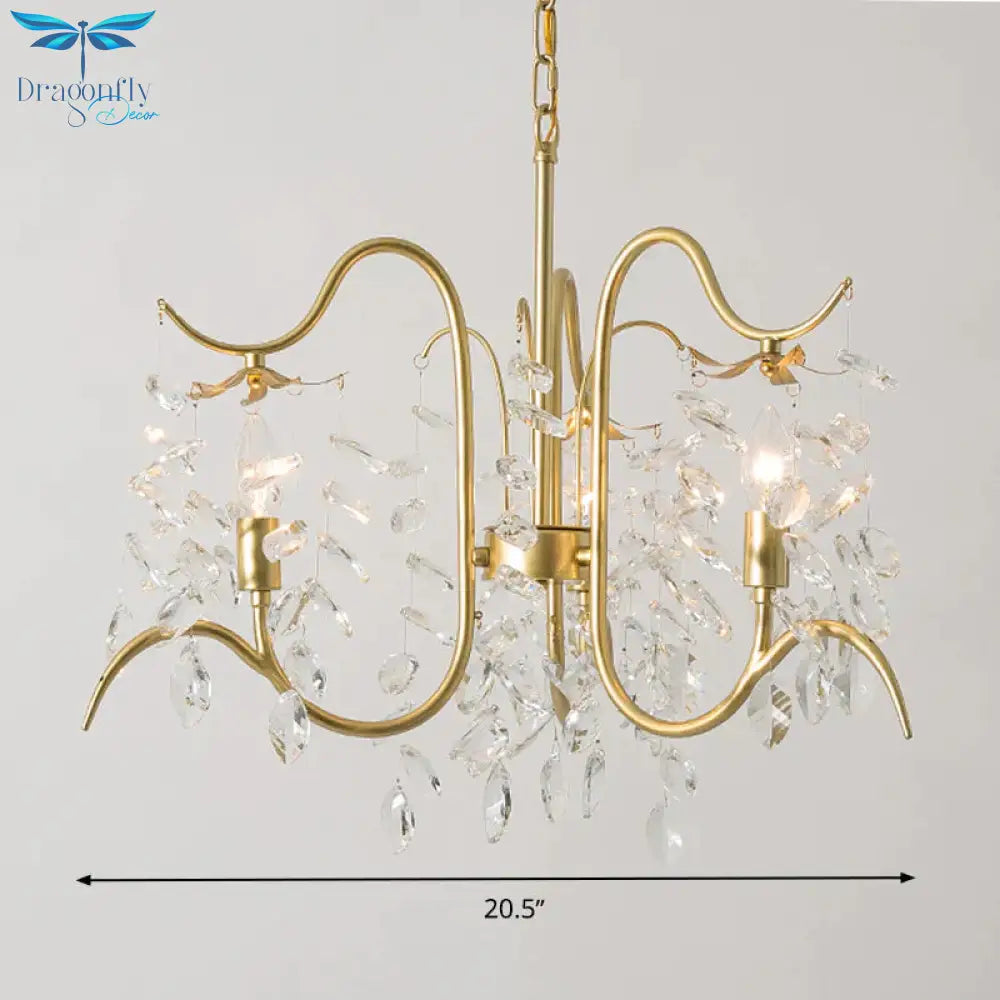 Candle - Style Crystal Chandelier Light Fixture Traditional 3/6/8 Lights Living Room Hanging Lamp