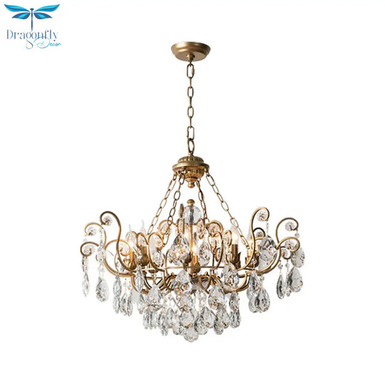 Candlestick Crystal Ceiling Chandelier Traditional 6/8/10 Lights Living Room Down Lighting Pendant