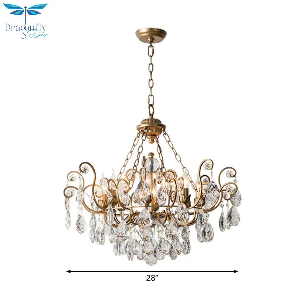 Candlestick Crystal Ceiling Chandelier Traditional 6/8/10 Lights Living Room Down Lighting Pendant