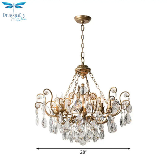 Candlestick Crystal Ceiling Chandelier Traditional 6/8/10 Lights Living Room Down Lighting Pendant