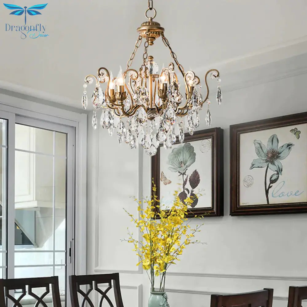 Candlestick Crystal Ceiling Chandelier Traditional 6/8/10 Lights Living Room Down Lighting Pendant