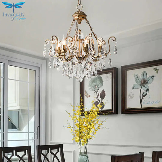 Candlestick Crystal Ceiling Chandelier Traditional 6/8/10 Lights Living Room Down Lighting Pendant