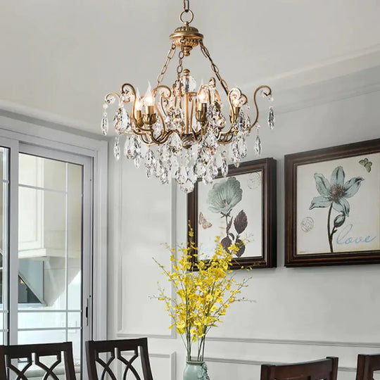 Candlestick Crystal Ceiling Chandelier Traditional 6/8/10 Lights Living Room Down Lighting Pendant