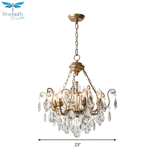 Candlestick Crystal Ceiling Chandelier Traditional 6/8/10 Lights Living Room Down Lighting Pendant