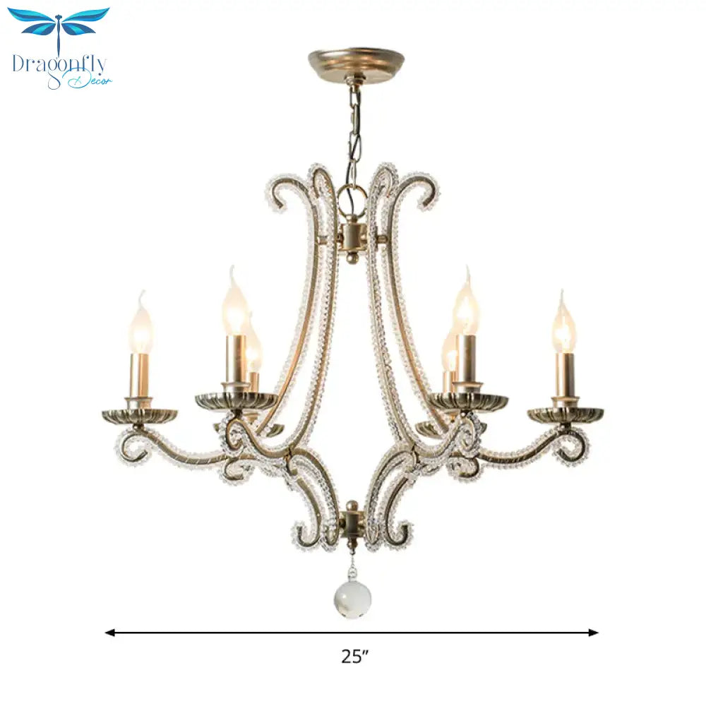 Candlestick Crystal Chandelier Lighting Simple 3/6/8 Lights Living Room Hanging Pendant Light In