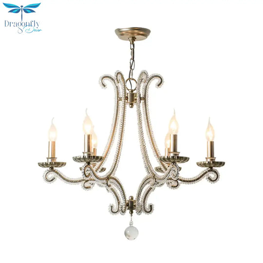 Candlestick Crystal Chandelier Lighting Simple 3/6/8 Lights Living Room Hanging Pendant Light In