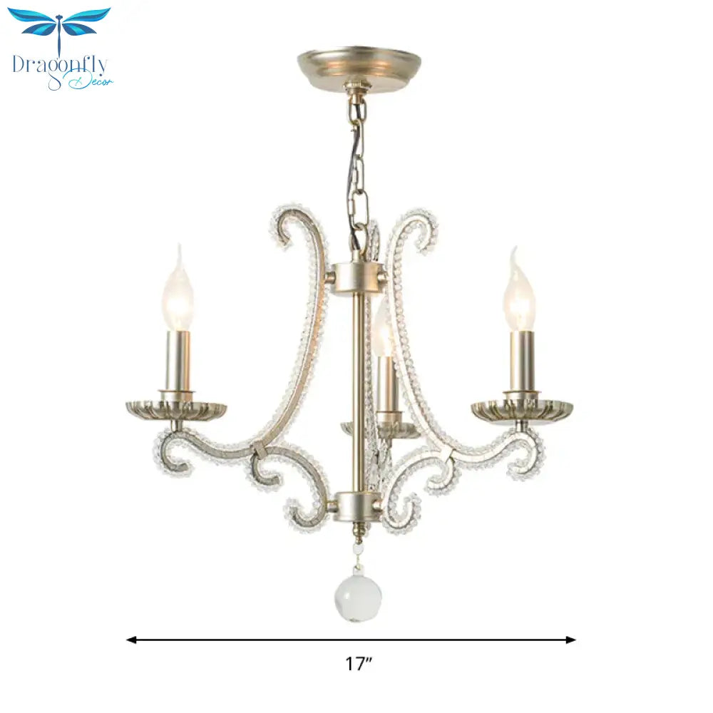 Candlestick Crystal Chandelier Lighting Simple 3/6/8 Lights Living Room Hanging Pendant Light In