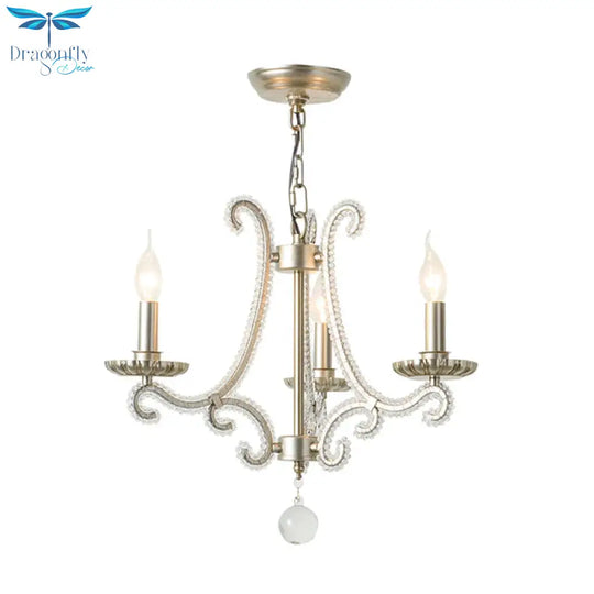 Candlestick Crystal Chandelier Lighting Simple 3/6/8 Lights Living Room Hanging Pendant Light In