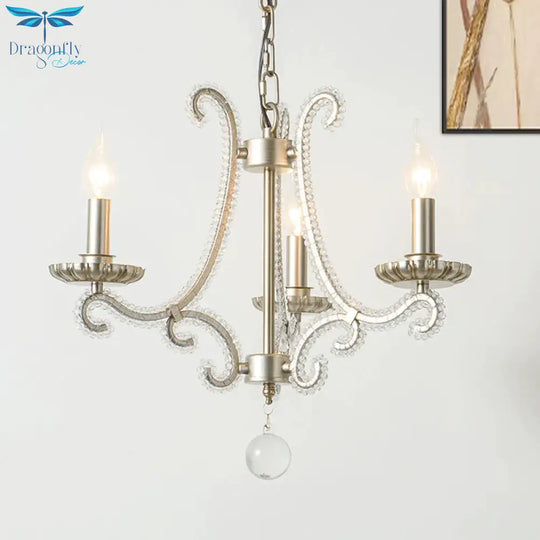 Candlestick Crystal Chandelier Lighting Simple 3/6/8 Lights Living Room Hanging Pendant Light In