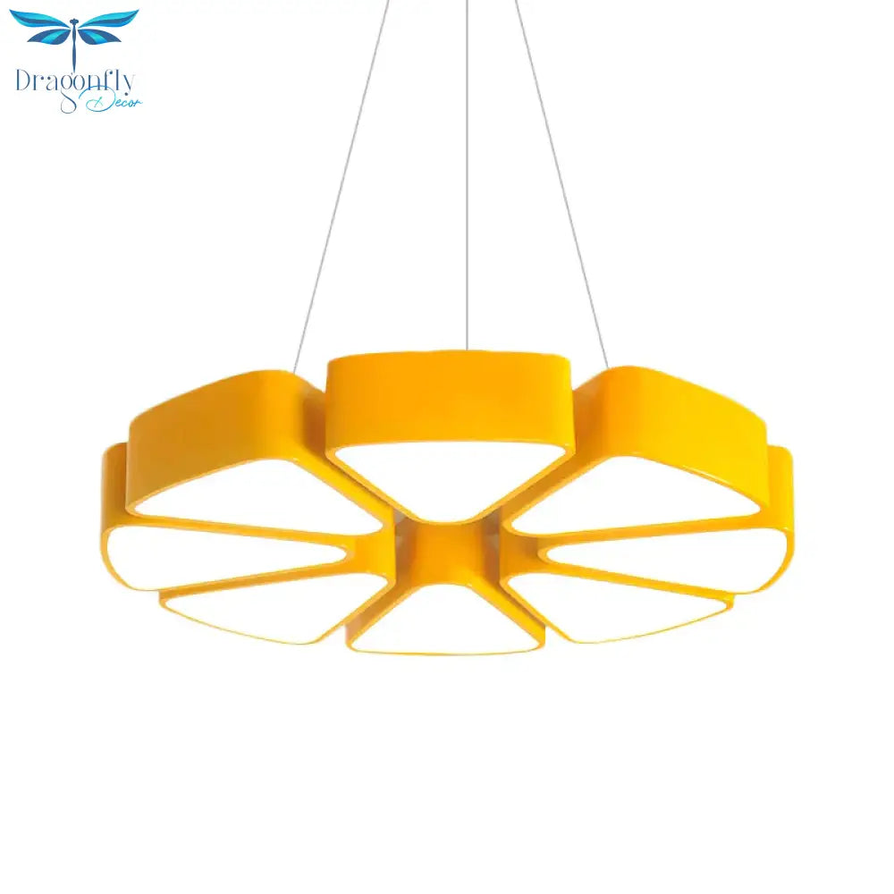 Children Led Surface Mount Ceiling Light With Acrylic Shade Yellow Lemon Slice Shape Flush Lighting
