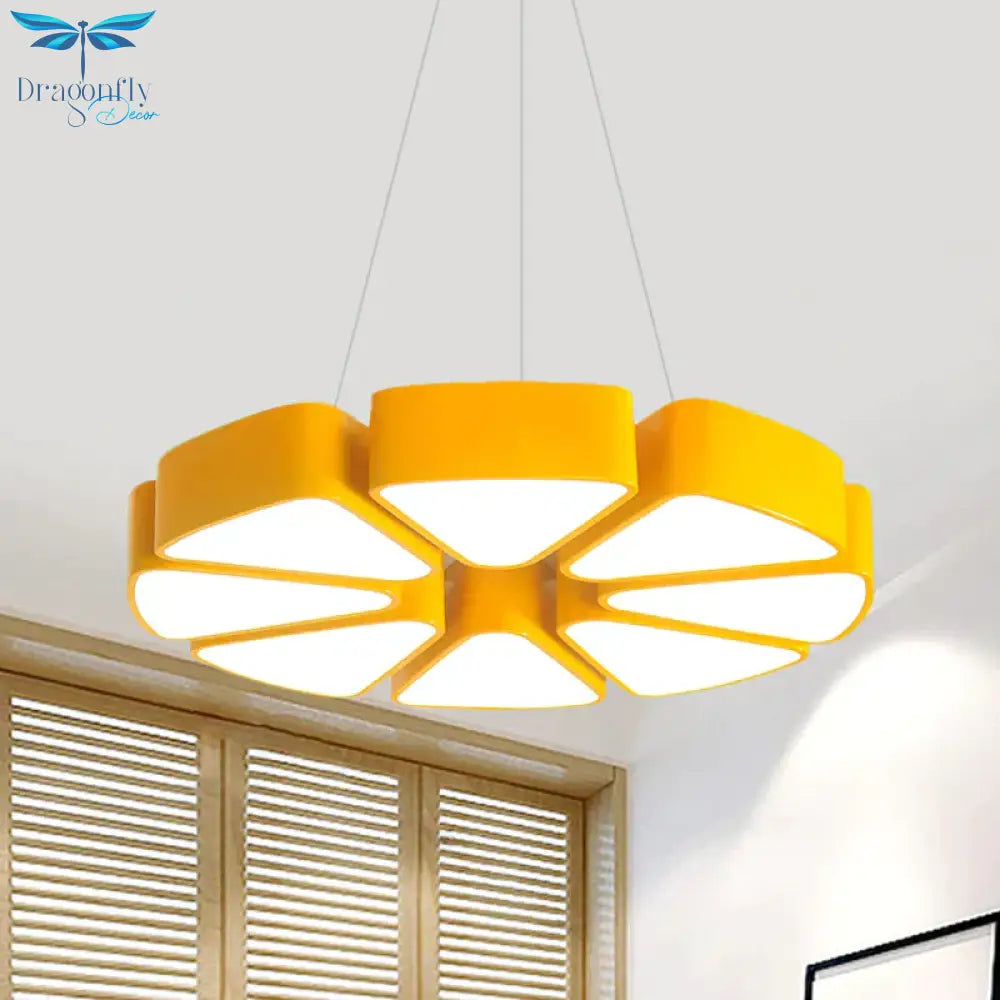 Children Led Surface Mount Ceiling Light With Acrylic Shade Yellow Lemon Slice Shape Flush Lighting