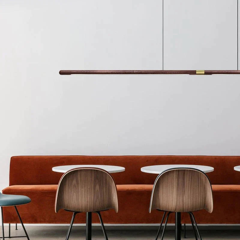 Claudo - Linear Nordic Black Walnut Led Solid Wood Pendant Lights Pendant Light