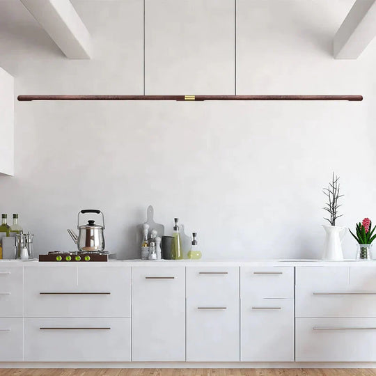 Claudo - Linear Nordic Black Walnut Led Solid Wood Pendant Lights Pendant Light