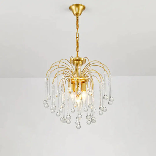 Clear/Deep Tan Crystal Sputnik Pendant Chandelier Traditionary 3/5/6 Bulbs Ceiling Hanging Light In