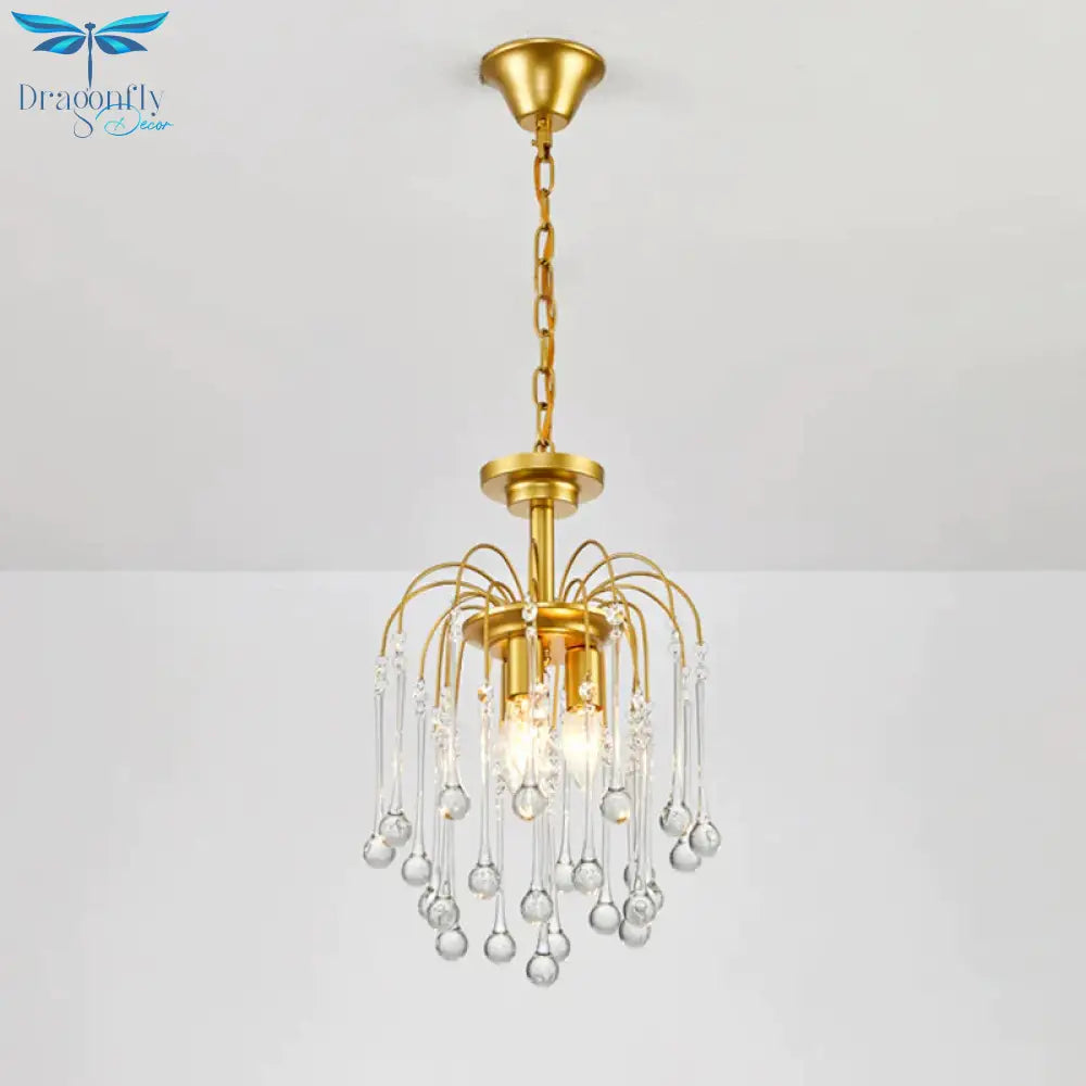 Clear/Deep Tan Crystal Sputnik Pendant Chandelier Traditionary 3/5/6 Bulbs Ceiling Hanging Light In