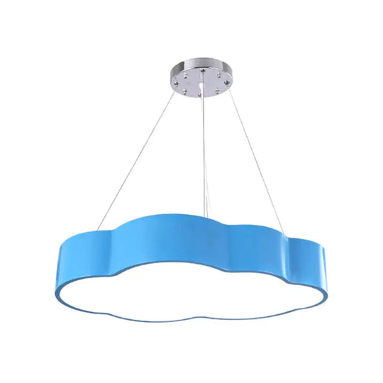 Cloud Corridor Ceiling Pendant Acrylic Macaron Led Suspension Lighting In Red/Yellow/Green