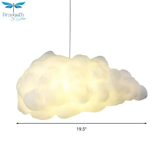 Cloudy Hanging Pendant Light Artistry Fabric 1 - Head Living Room Ceiling In White