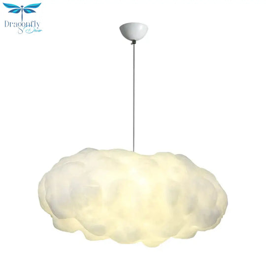 Cloudy Hanging Pendant Light Artistry Fabric 1 - Head Living Room Ceiling In White