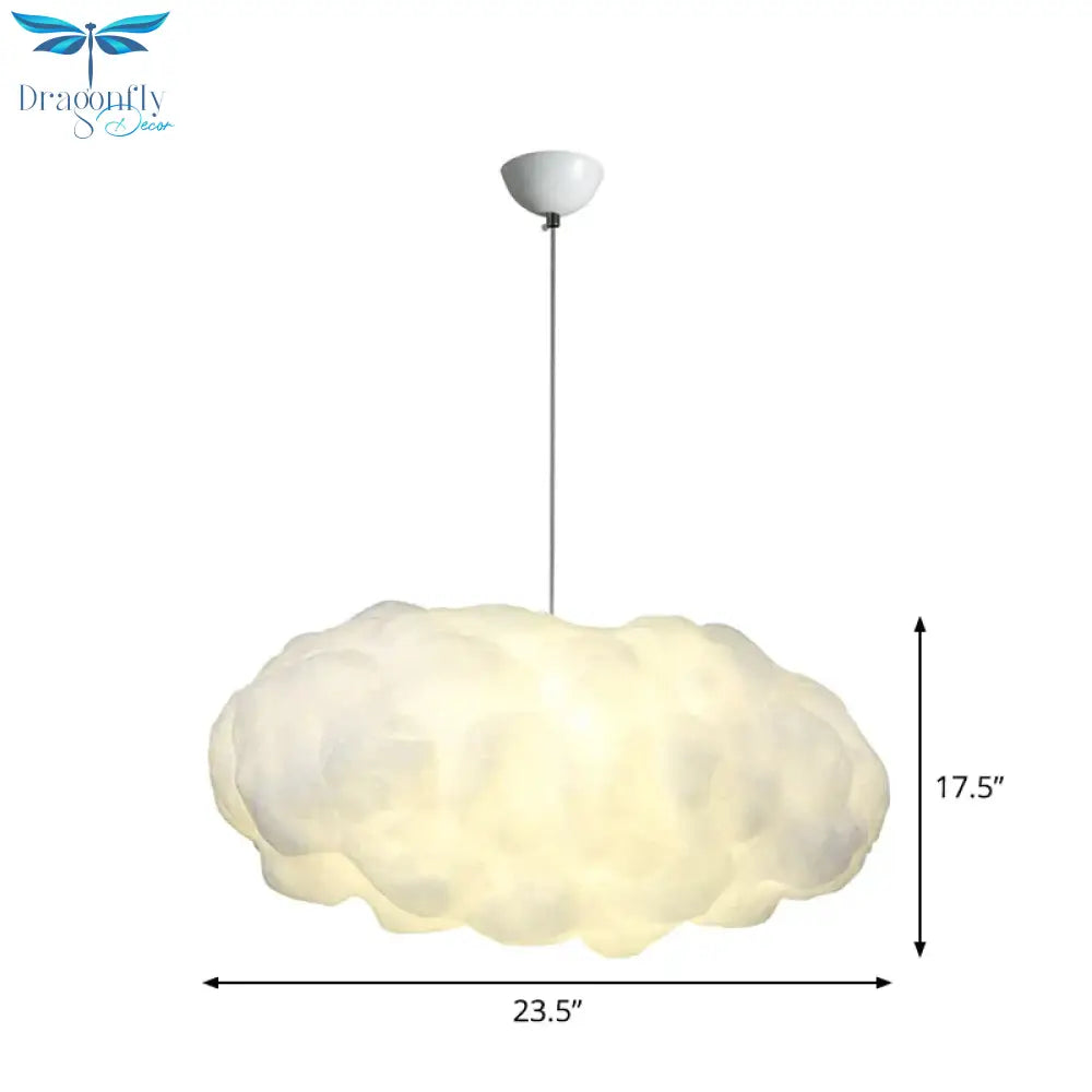 Cloudy Hanging Pendant Light Artistry Fabric 1 - Head Living Room Ceiling In White