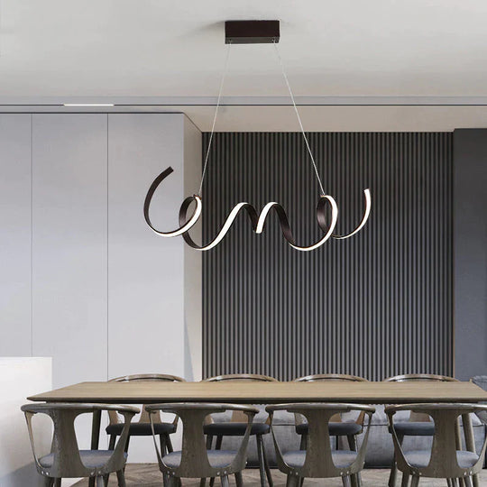 Coffee Finish Modern Led Pendant Lights For Living Room Dining Kitchen Acrylic Aluminum Body Lamp