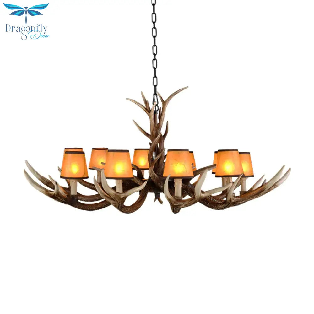 Cone Resin Ceiling Lamp Traditional 6/8/10 - Head Living Room Chandelier Pendant Light With