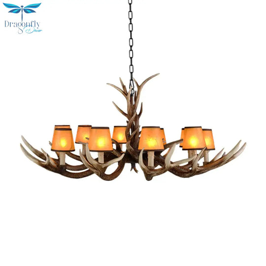 Cone Resin Ceiling Lamp Traditional 6/8/10 - Head Living Room Chandelier Pendant Light With