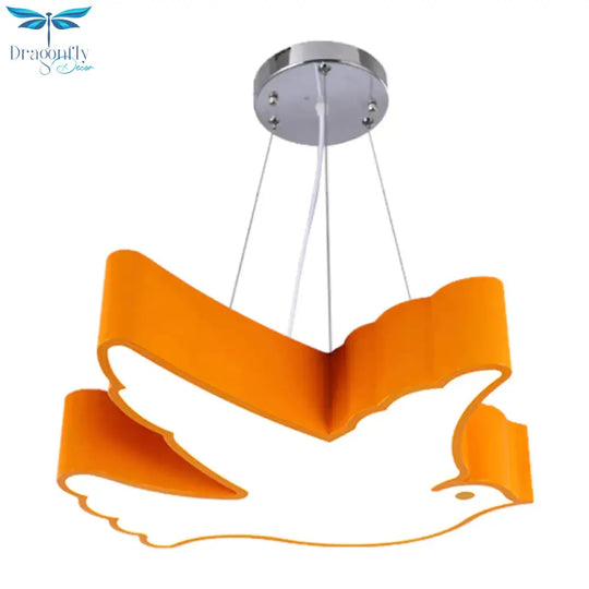 Contemporary Led Pendant Chandelier Blue/Green/Red Flying Bird Suspended Lighting Fixture With