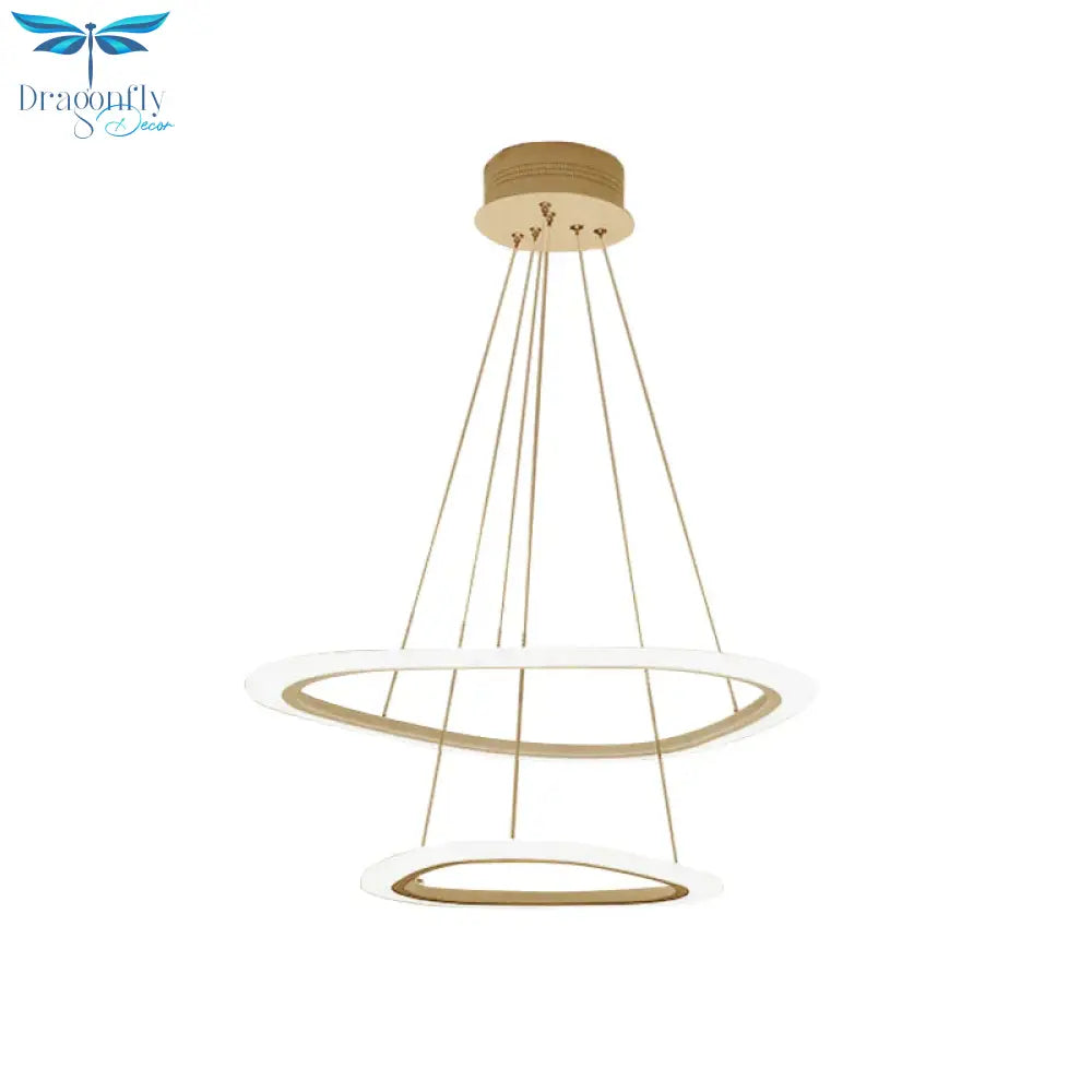 Contemporary Triangular Led Pendant Light In Warm/White - Available Multiple Sizes