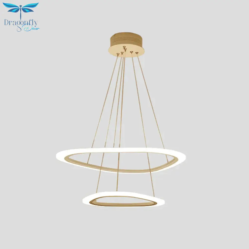 Contemporary Triangular Led Pendant Light In Warm/White - Available Multiple Sizes