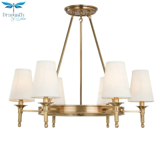 Copper Round 6 - 8 Light Chandelier For Bedroom Kitchen Dining Room Living Pendant Lighting