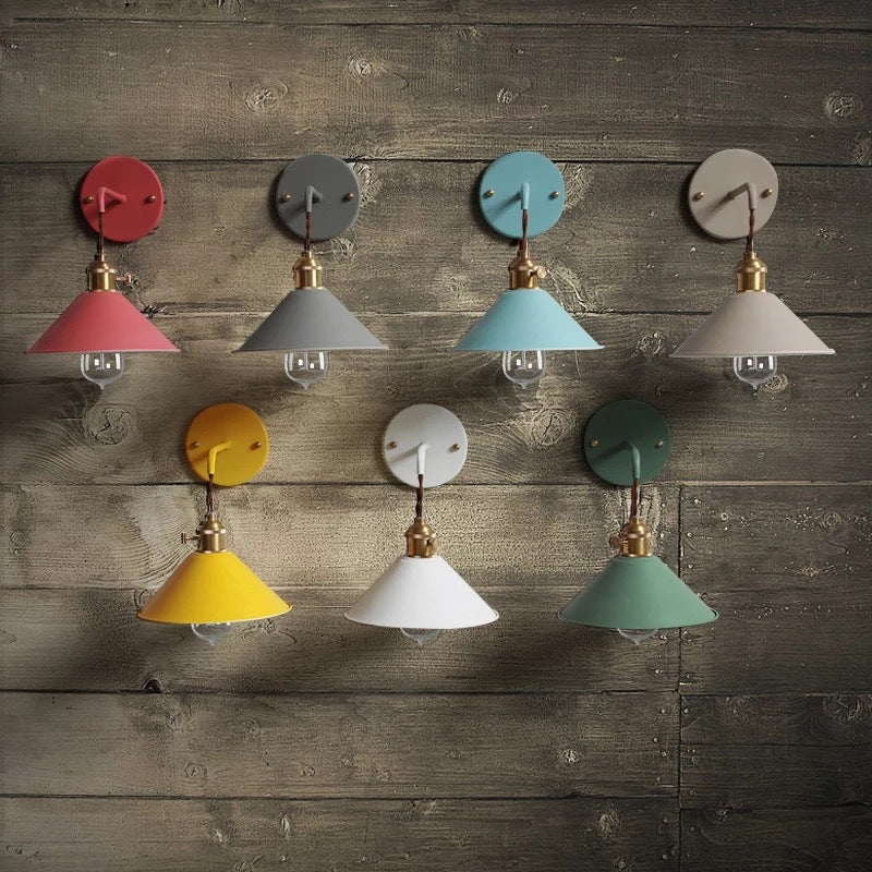 Copper Wall Lamp Nordic Macaron Color Children’s Room Bedside Creative Personality Black / 5 Wled