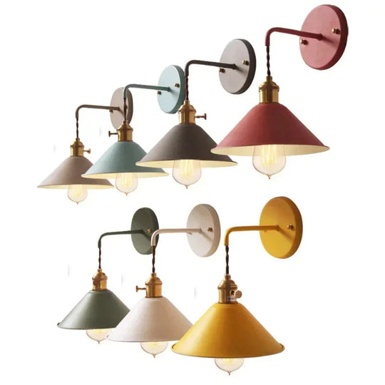 Copper Wall Lamp Nordic Macaron Color Children’s Room Bedside Creative Personality Lamps