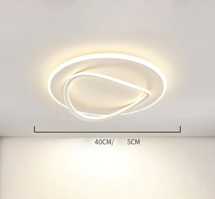 Creative Bedroom Master Lamp Minimalist Round Restaurant Room Ceiling Led Lamps White / Dia40Cm