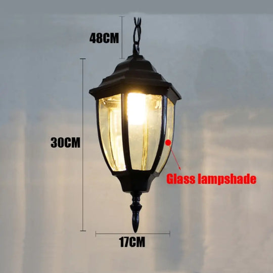 Creative Outdoor Europe Bronze Painted Pendant Lights For Balcony Parlor Lamps Style B - Black /