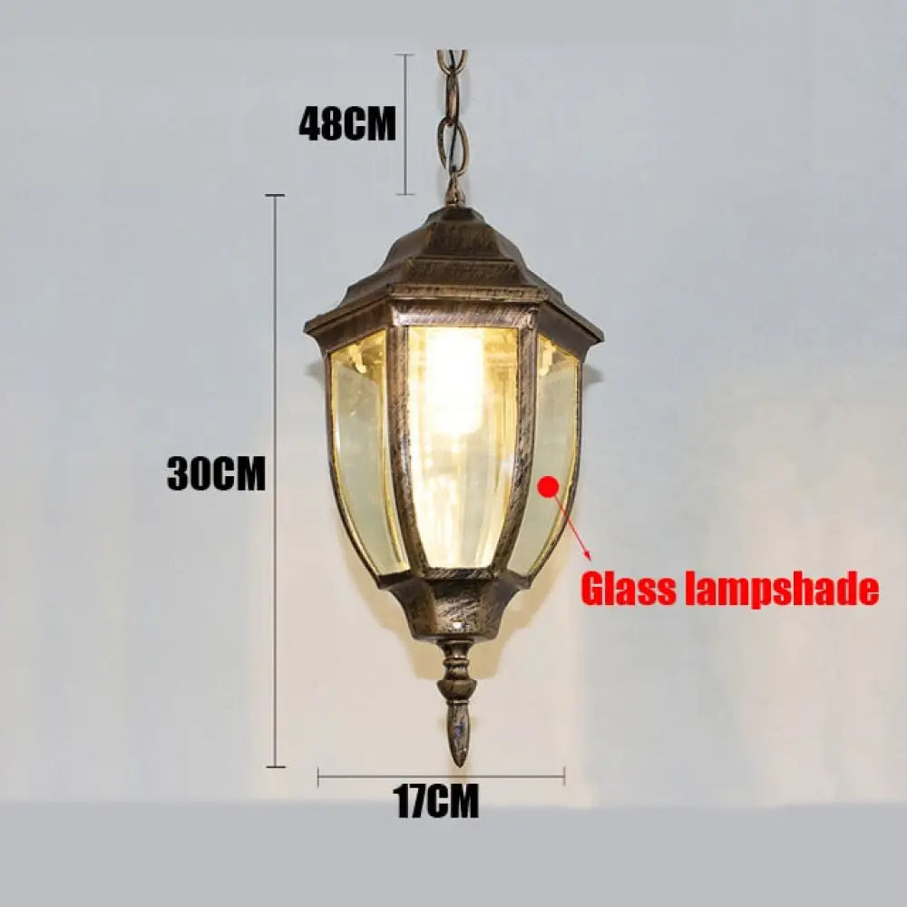 Creative Outdoor Europe Bronze Painted Pendant Lights For Balcony Parlor Lamps Style B - Bronze /