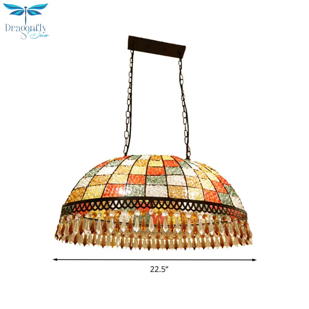 Crystal Drop Ceiling Suspension 2 Heads Lamp