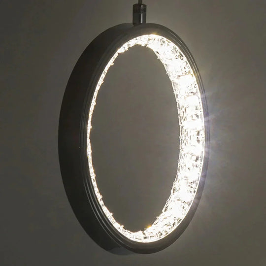 Crystal Rings Led Pendant Light Fixture For Indoor Lamp Lamparas De Techo Surface Mounting Bedroom