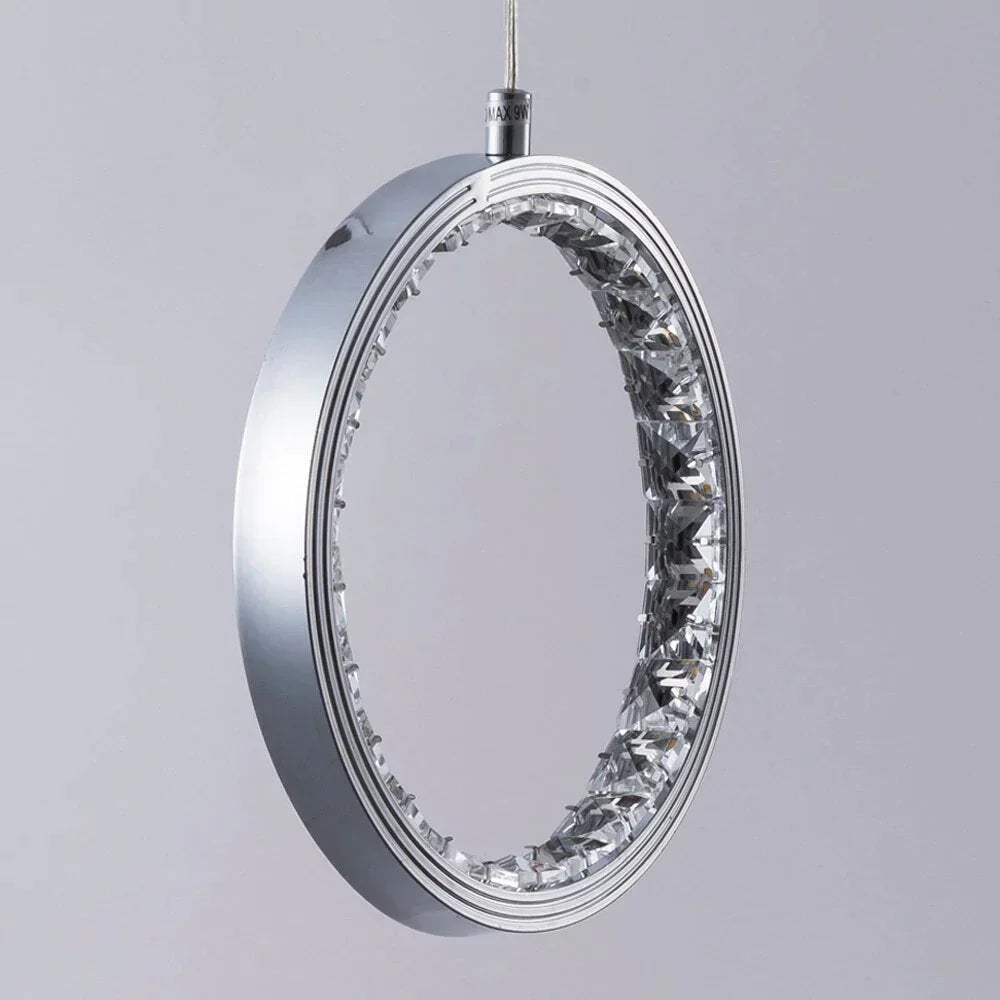 Crystal Rings Led Pendant Light Fixture For Indoor Lamp Lamparas De Techo Surface Mounting Bedroom