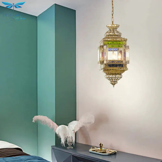 Cutout Restaurant Pendant Chandelier Arab Metal 3 Lights Brass Hanging Light Fixture