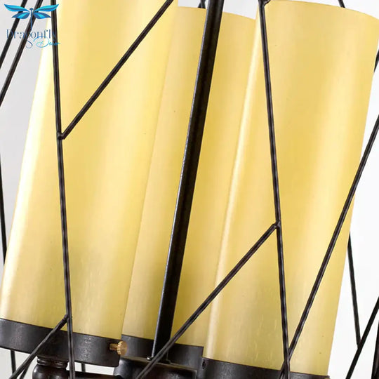 Cylinder Beige Glass Hanging 3 Light Chandelier In Black