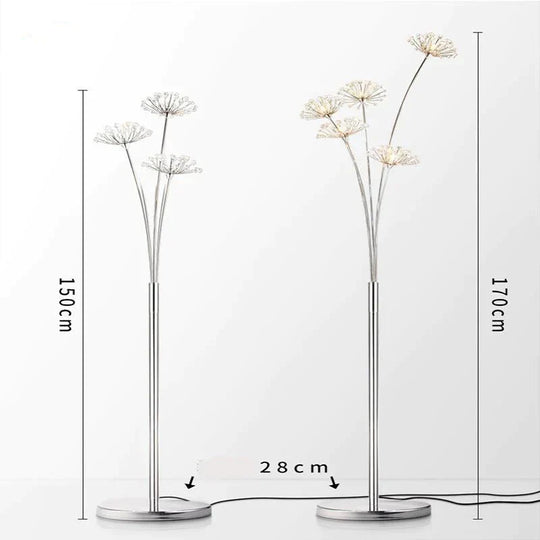 Dandelion Floor Lamp Ins Wind Minimalist Vertical Personality Living Room Bedroom Crystal