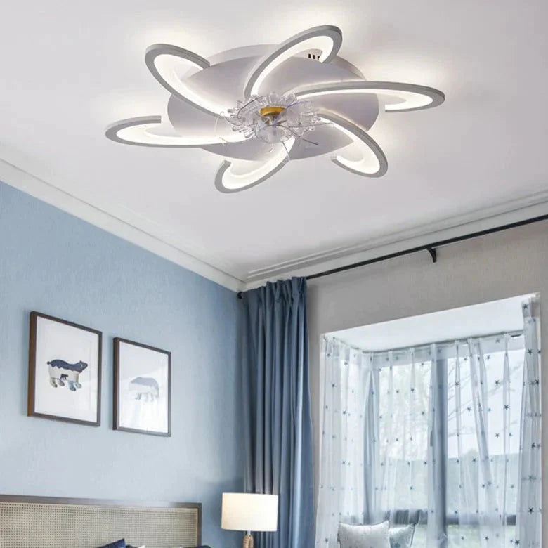 Nordic Living Room Led Creative Smart Windmill Ceiling Fan Light Ceiling