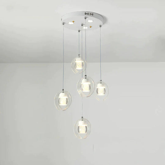 Dining Room Chandelier Three Simple Modern Nordic Creative Table Lamp B - White Light Pendant